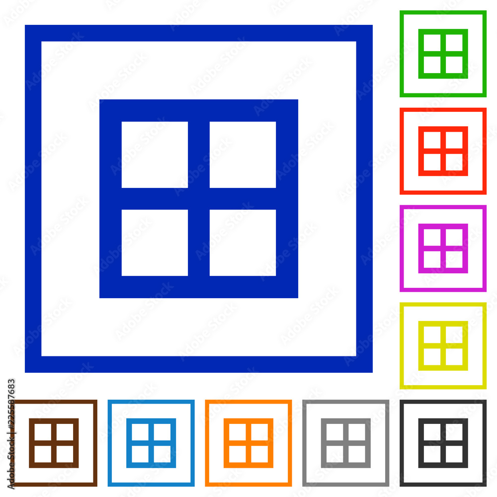 All borders flat framed icons All borders flat framed icons