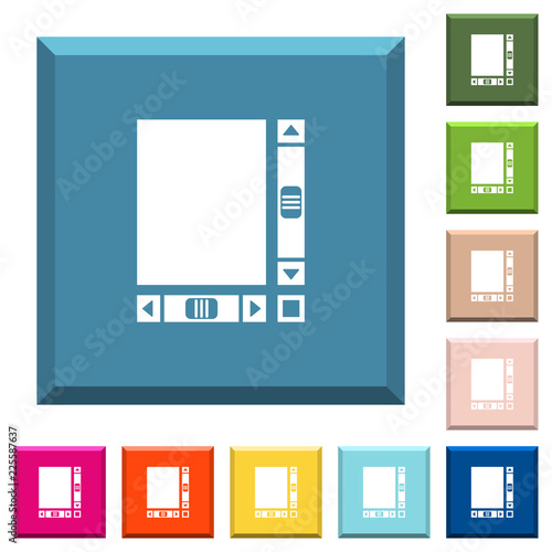 Blank document with scroll bars white icons on edged square buttons