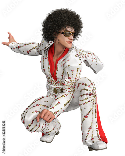 Photography king of pop cartoon in a white background