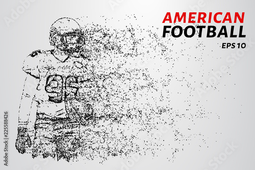 American football made up of particles. American football consists of dots and circles.