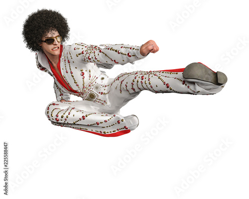 Photography king of pop cartoon in a white background