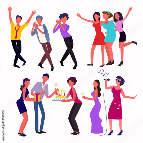 Young people dancing in a club and celebrating important events in their lives