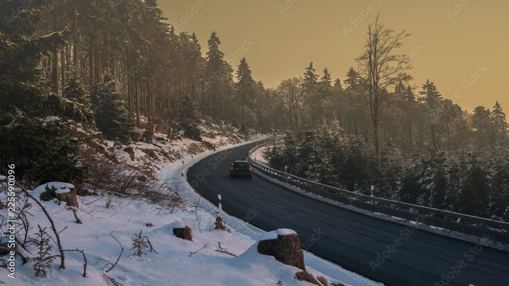 Feldberg Winter Road to Taunus in Hesse
