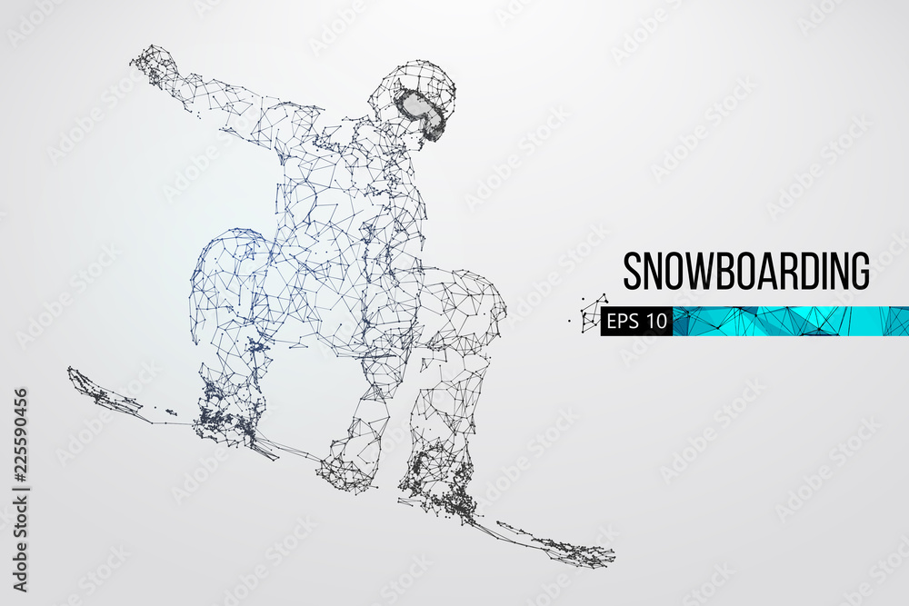 Silhouette of a snowboarder jumping isolated. Vector illustration Silhouette of a snowboarder jumping isolated. Vector illustration