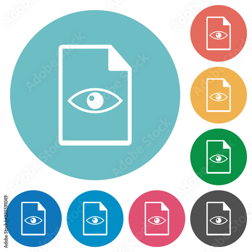 File preview flat round icons