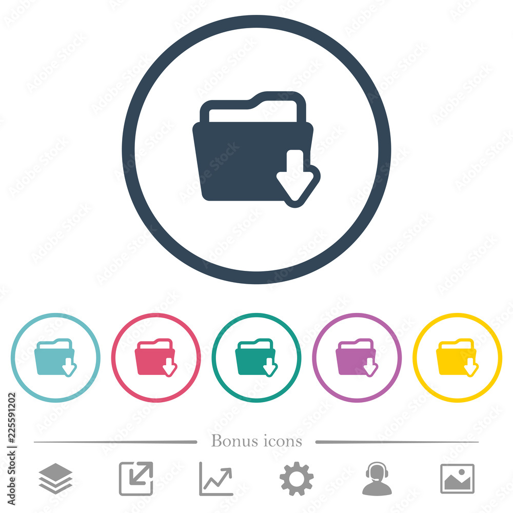 Download folder flat color icons in round outlines Download folder flat color icons in round outlines