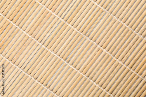 Texture of bamboo mat as background, closeup view