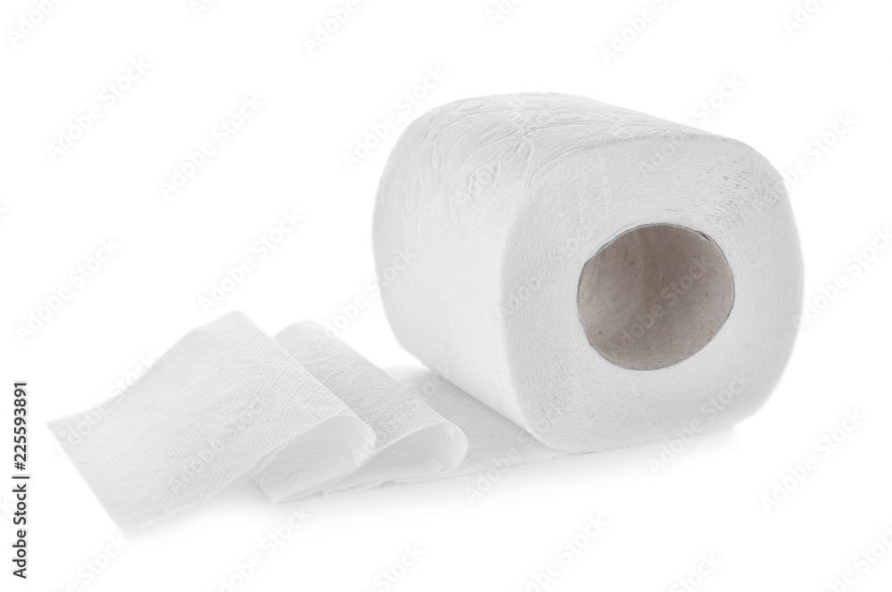 Roll of toilet paper on white background. Personal hygiene Roll of toilet paper on white background. Personal hygiene