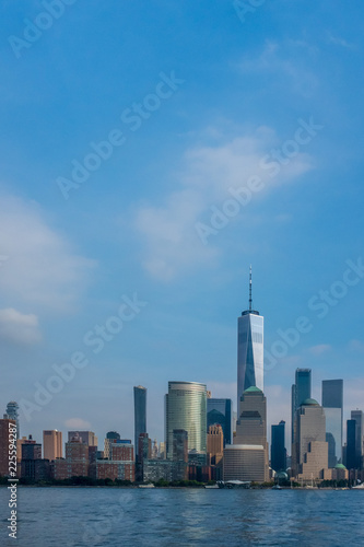 Skyline of Downtown Manhattan over Hudson River