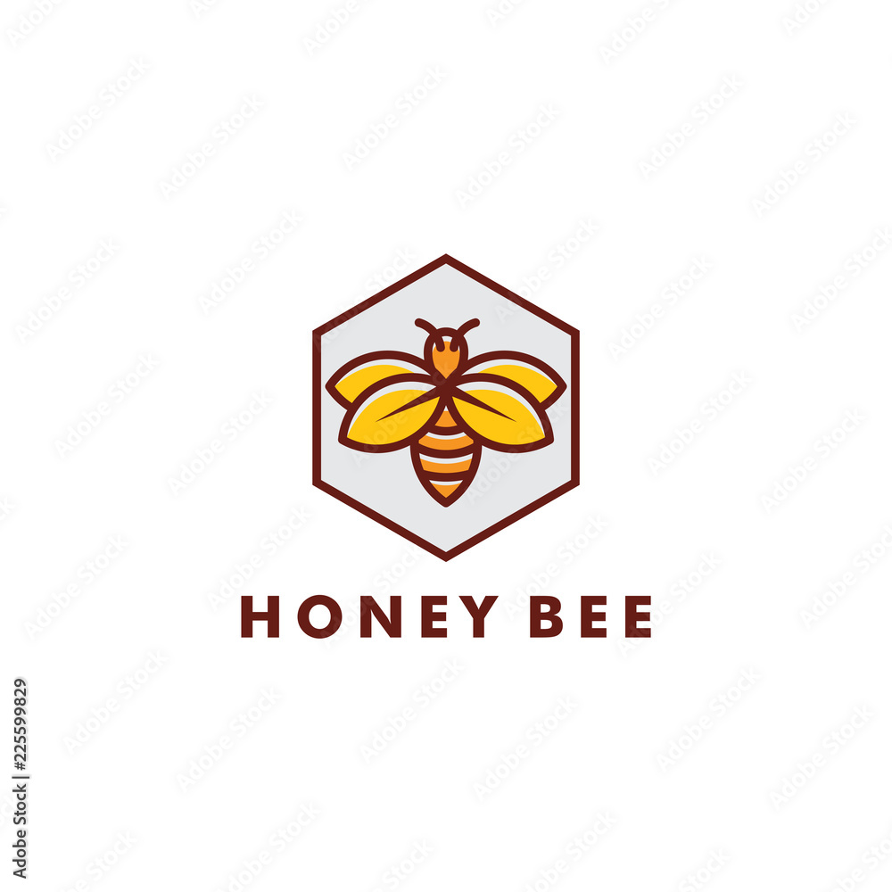 Bee logo design, Fresh honey icon symbol vector Bee logo design, Fresh honey icon symbol vector
