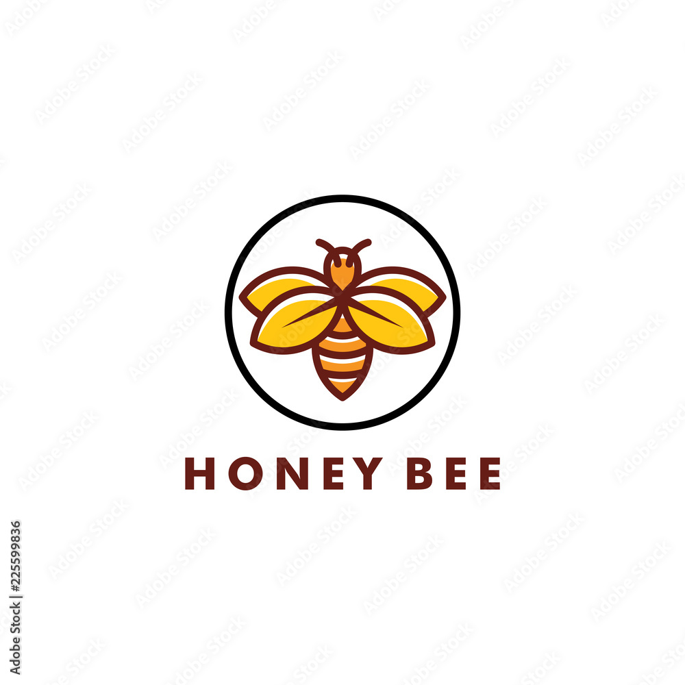 Bee logo design, Fresh honey icon symbol vector Bee logo design, Fresh honey icon symbol vector