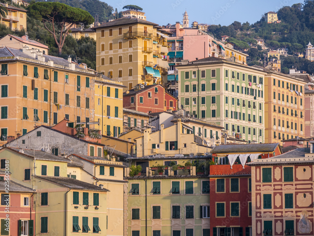 City of Camogli - Typical architecture of the buildings in Liguria - Italy