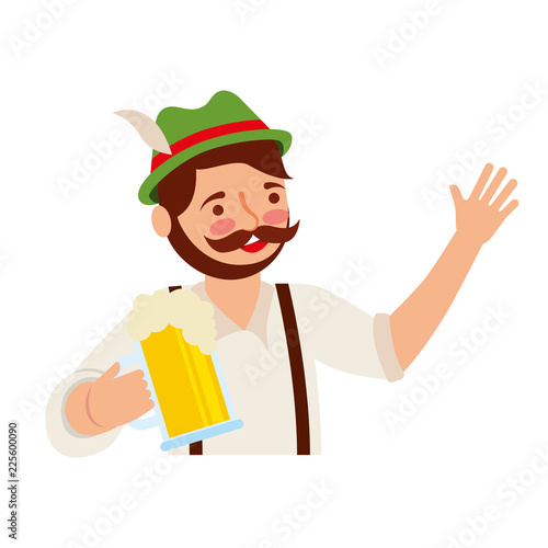 bavarian man hoding beer glass portrait