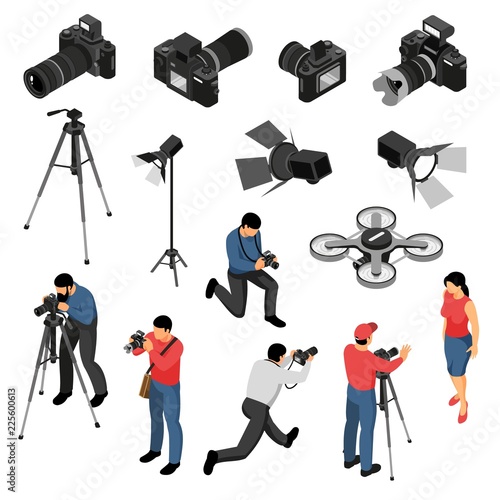 Photographer Isometric Set 