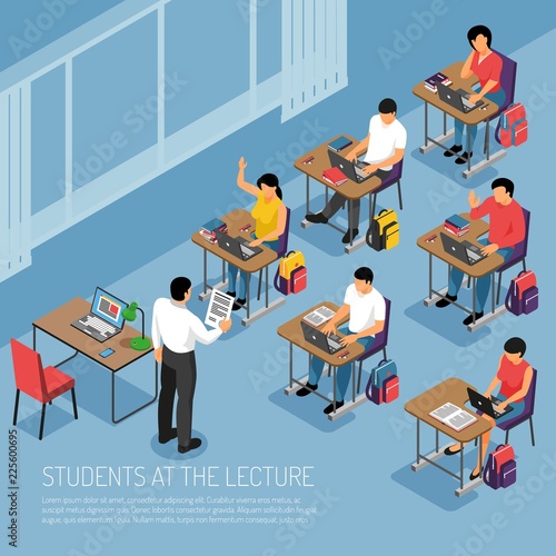 Higher Education Isometric Illustration 