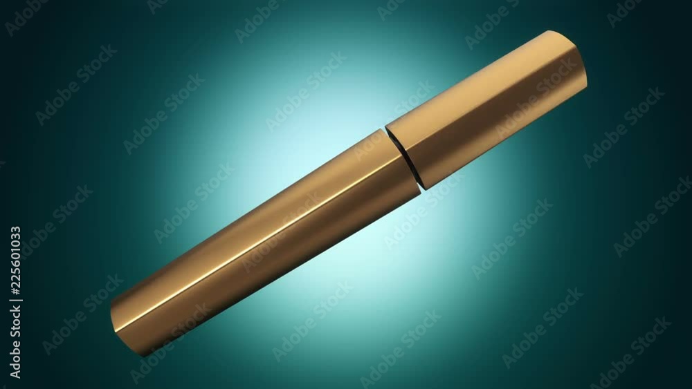 Animation of opening and rotation new mascara. View of close-up. Animation of seamless loop. Animation of opening and rotation new mascara. View of close-up. Animation of seamless loop.
