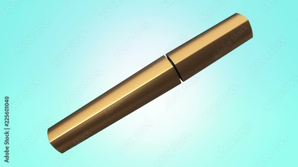 Animation of opening and rotation new mascara. View of close-up. Animation of seamless loop. Animation of opening and rotation new mascara. View of close-up. Animation of seamless loop.