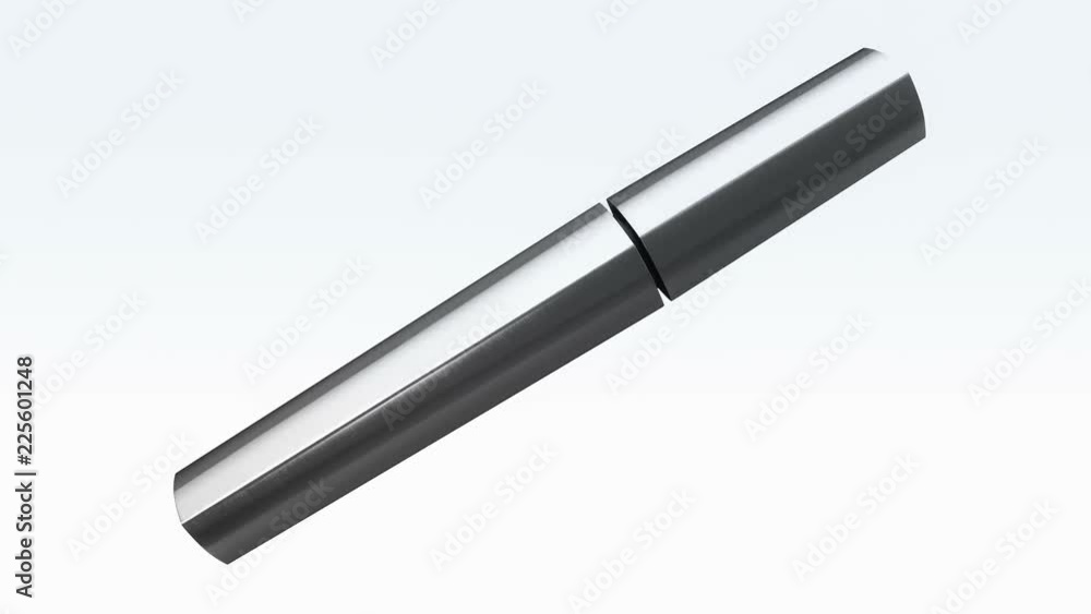 Animation of opening and rotation new mascara. View of close-up. Animation of seamless loop. Animation of opening and rotation new mascara. View of close-up. Animation of seamless loop.