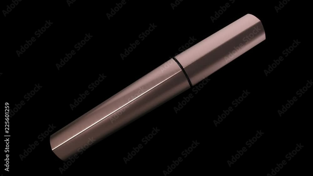 Animation of opening and rotation new mascara. View of close-up. Animation of seamless loop. Animation of opening and rotation new mascara. View of close-up. Animation of seamless loop.