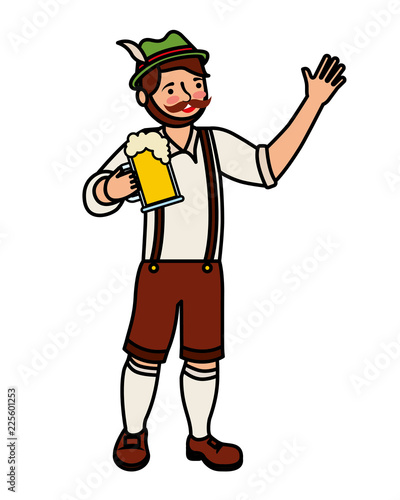 bavarian man hoding beer glass