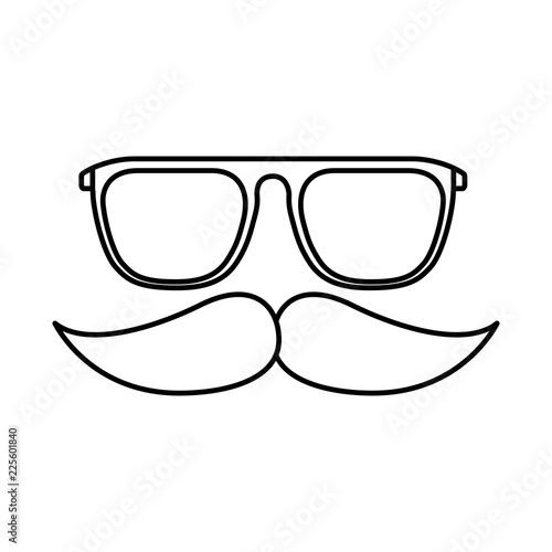 hipster glasses mustache fashion retro