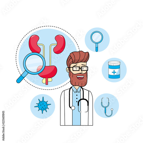 doctor stethoscope with mens healthy treatment