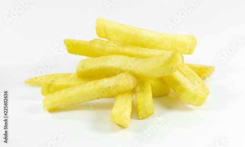 French Fries on white background, Close up..