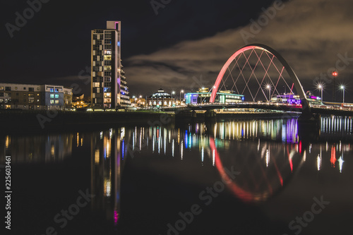 The Clyde Arc and light reflections at night