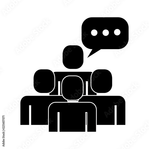 group of people with speech bubble silhouette