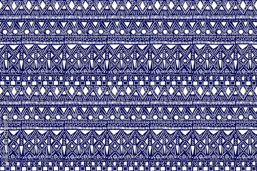 Fabric pattern. Tribal ornament. Ethnic style. Embroidery effect illustration. Mexican fabric. Brazilian textile. Vector pattern for fashion design, interior or printed products.