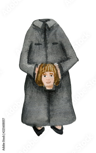 Quadro su tela Watercolor headless ghost girl