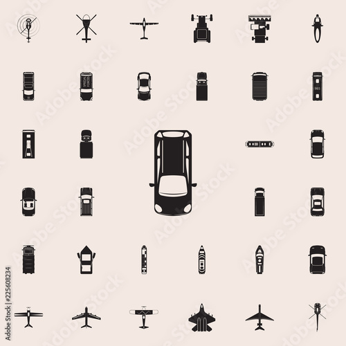 hatchback icon. Transport view from above icons universal set for web and mobile