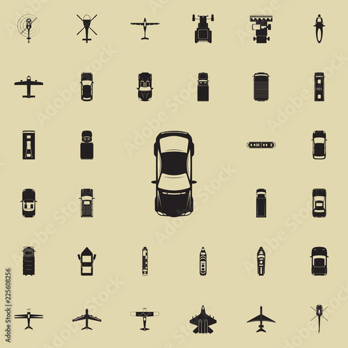sport car icon. Transport view from above icons universal set for web and mobile