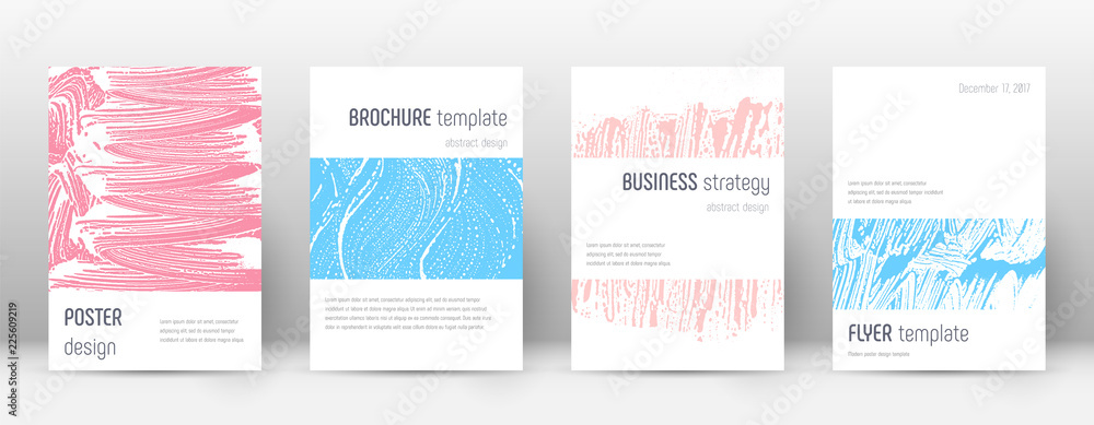 Cover page design template. Minimalistic brochure layout. Comely trendy abstract cover page. Pink an