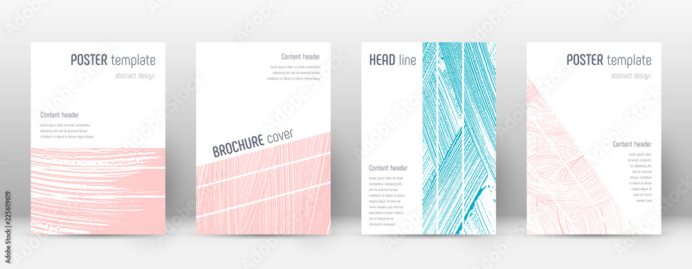Cover page design template. Geometric brochure layout. Bold trendy abstract cover page. Pink and blu