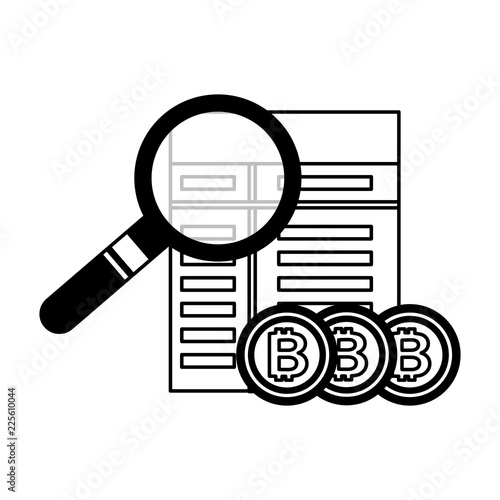 contract magnifying glass bitcoin fintech
