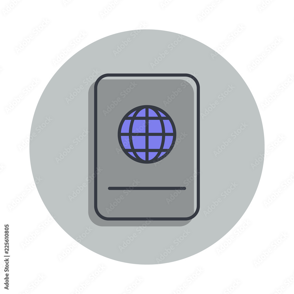 passport icon in badge style. One of web collection icon can be used for UI, UX passport icon in badge style. One of web collection icon can be used for UI, UX