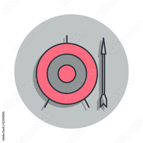 arrow and target icon in badge style. One of web collection icon can be used for UI, UX
