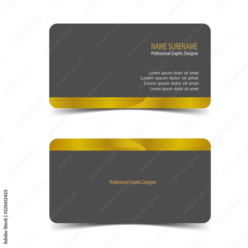 Luxury and elegant black gold business cards template on black background. vector Luxury and elegant black gold business cards template on black background. vector