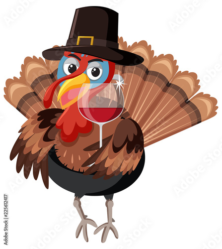 A turkey character on white background