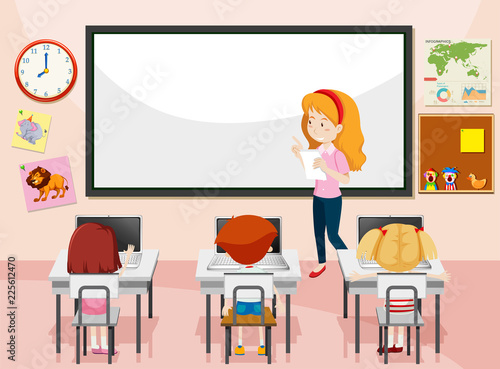 Student in computer class