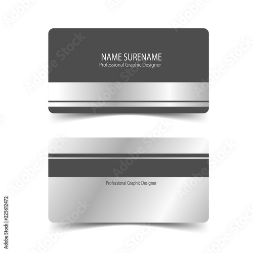 metallic business card templates vector