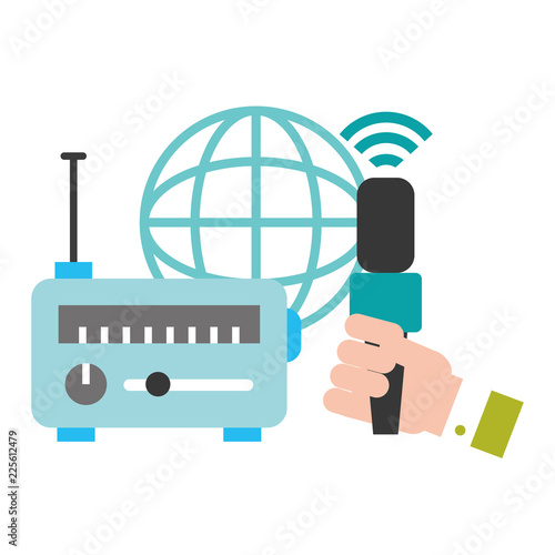 hand microphone radio world broadcast breaking news