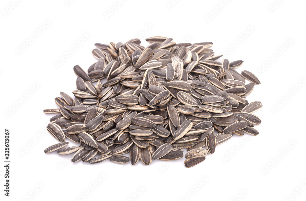 Sunflower seeds isolated on white background Sunflower seeds isolated on white background