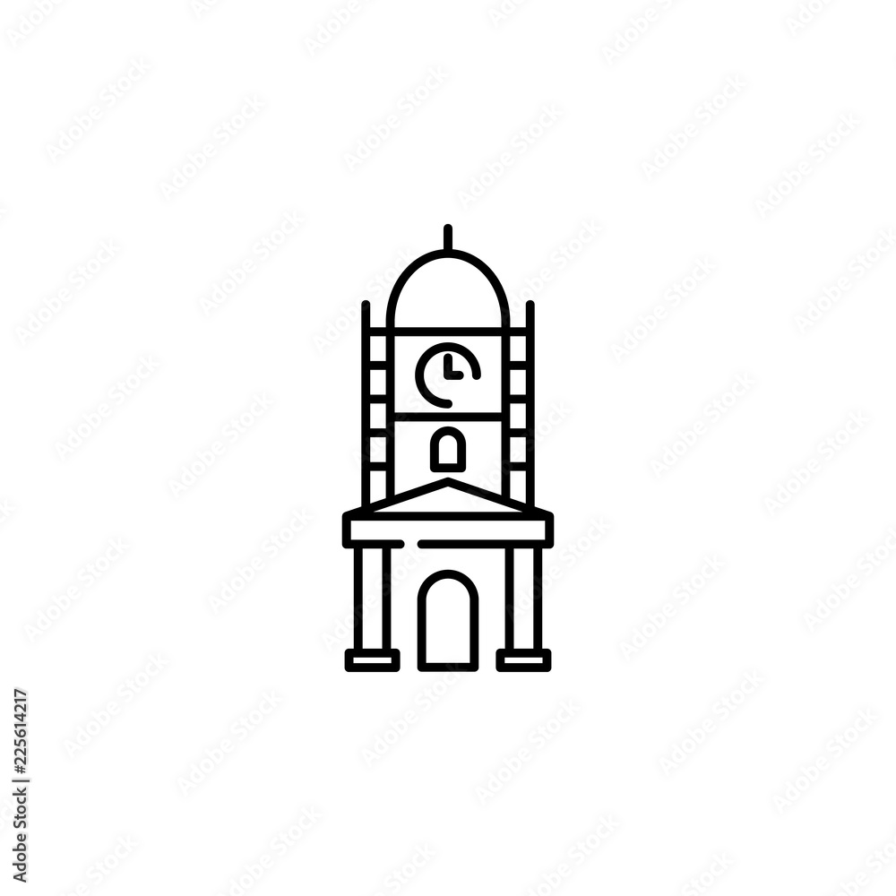 clock tower, faisalabad landmark icon. Element of Pakistan culture for mobile concept and web apps illustration. Thin line icon for website design and development, app development