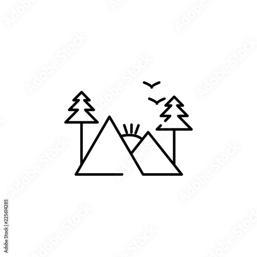hilly area icon. Element of Pakistan culture for mobile concept and web apps illustration. Thin line icon for website design and development, app development