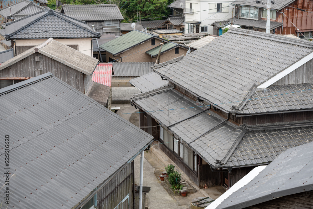Fototapeta premium Japanese village view from top