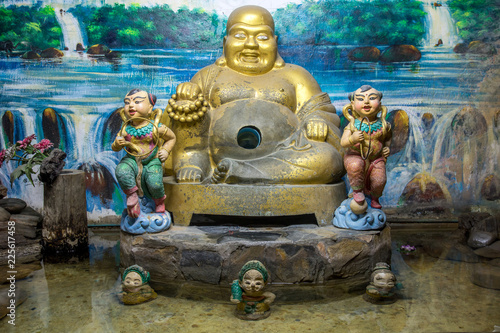 The sitting Buddha statue in Buddhist monastery.