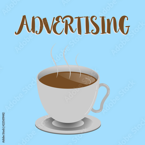 Word writing text Advertising. Business concept for Producing advertisements for commercial products or services.