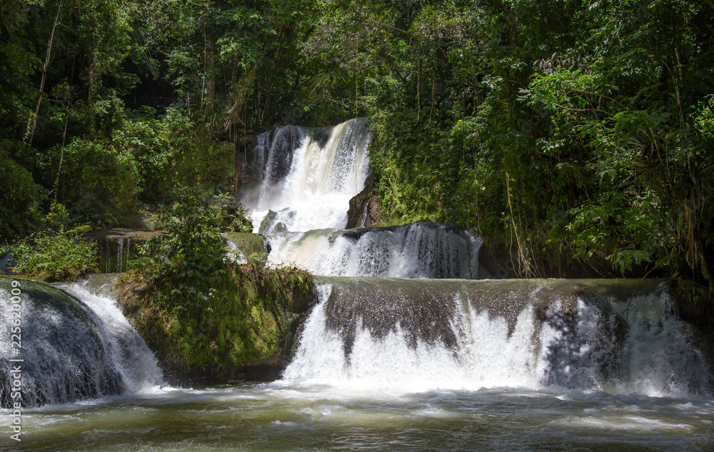Scenic waterfalls and lush vegetation in Jamaica Scenic waterfalls and lush vegetation in Jamaica